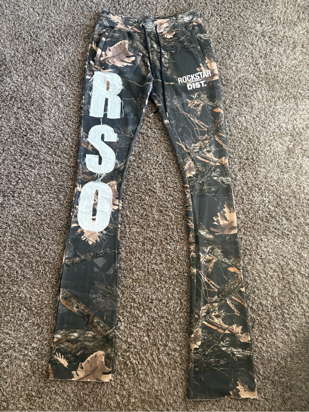 Rockstar Dist. Camo Logo Sweatpants - Black & Brown